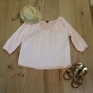 J Crew tunic blouse with tassels