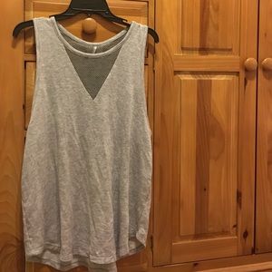 Gray Tank w/ Fishnet V and backing
