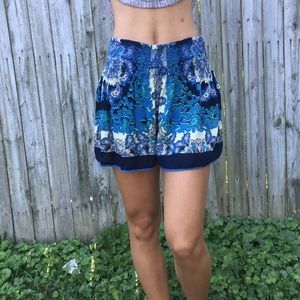 Navy Flowy Paisley Shorts