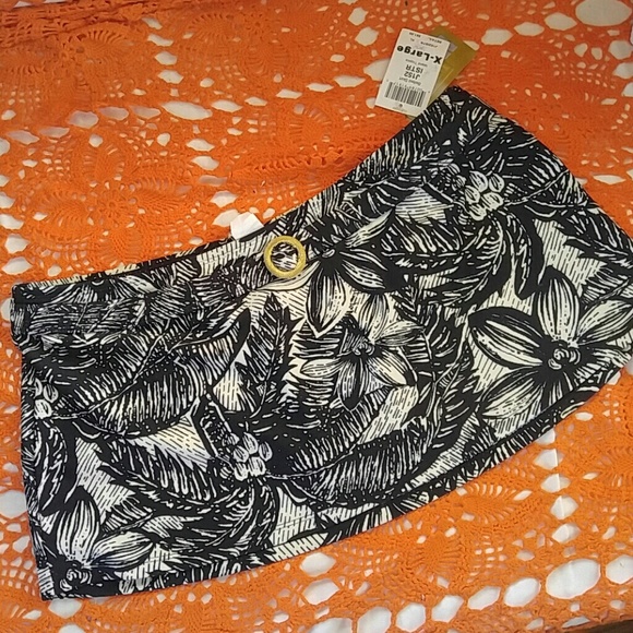 Swim Systems Island Tropics coconut Tree belt swimsuit bottoms skirtini XL 14 16 - Picture 2 of 4