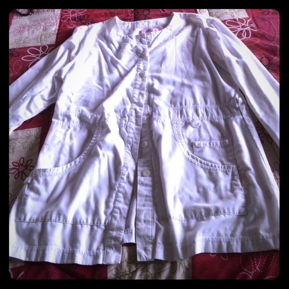 Koi by Kathy Peterson brand Lab Coat. Labcoat.