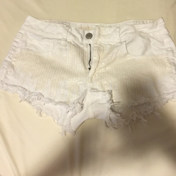 white sequined AE shorts, super cute.