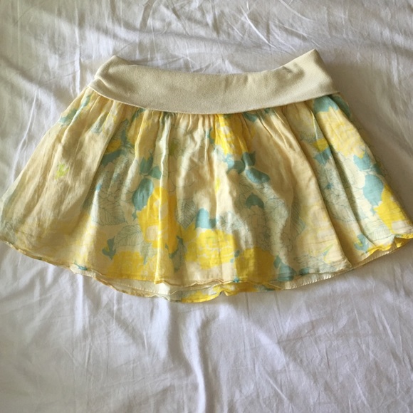 💛 FREE PEOPLE yellow summer short skirt