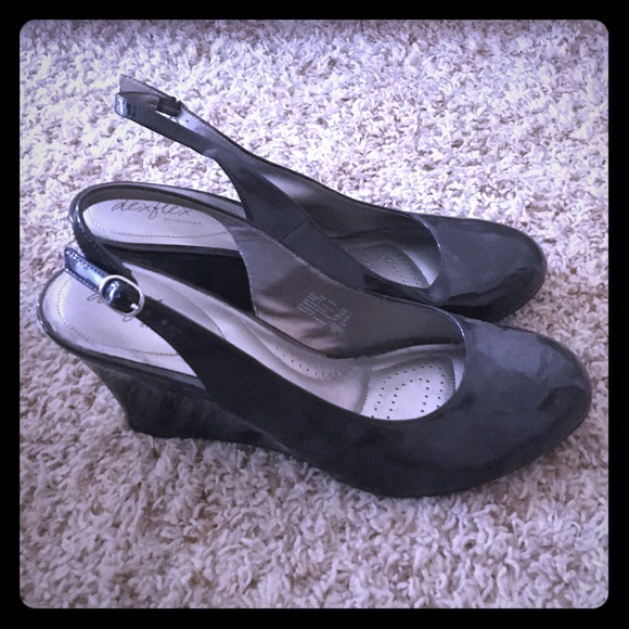Black wedge heels size 12