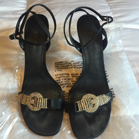 Rhinestone and Satin Sandals