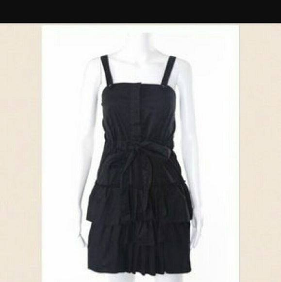 👗Cynthia Steffe Black Ruffled Multi Tiered Dress
