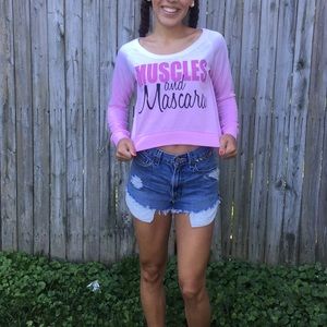 Pink Ombré Cropped Sweatshirt