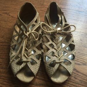 Mia Liz Sandals Cream with sparkle