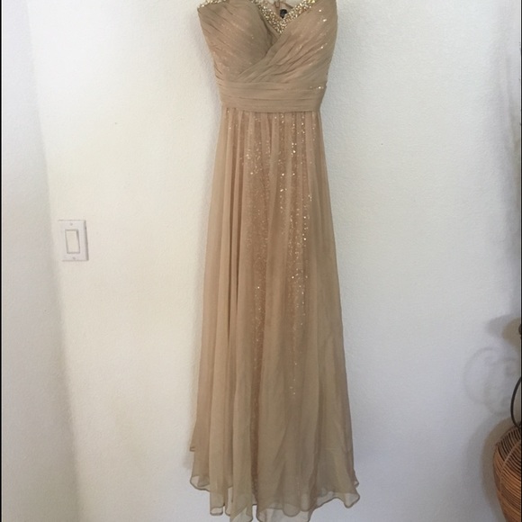 GOLD CHAMPAGNE PROM DRESS
