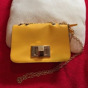 Used yellow small handbag