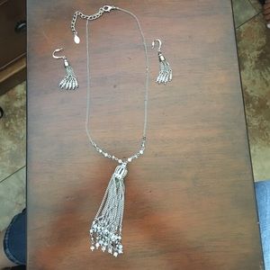 Chandelier necklace with matching earrings