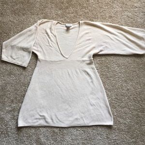 Cream v-neck sweater