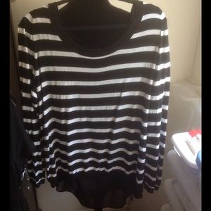 Torrid Black and White Striped Sweater
