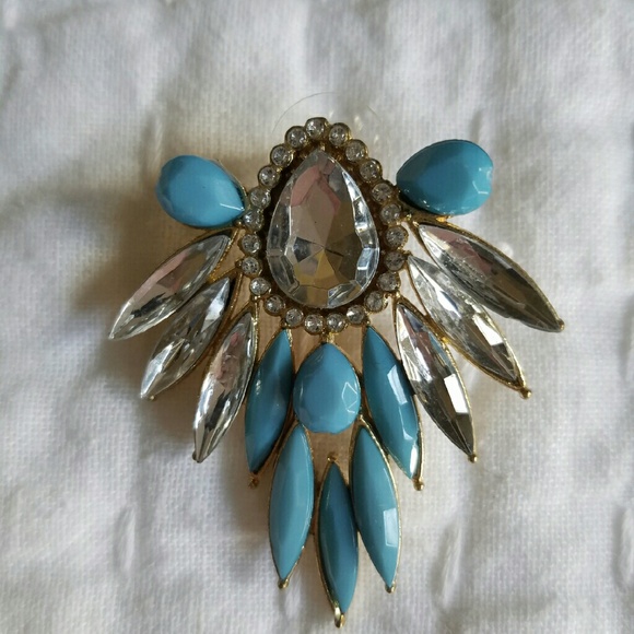 Blue Statement Earrings - Picture 2 of 4