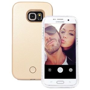 🆕 SELFIE LED CASE SAMSUNG S6 GOLD (WHITE LIGHT)