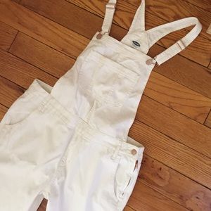 White Denim Overalls