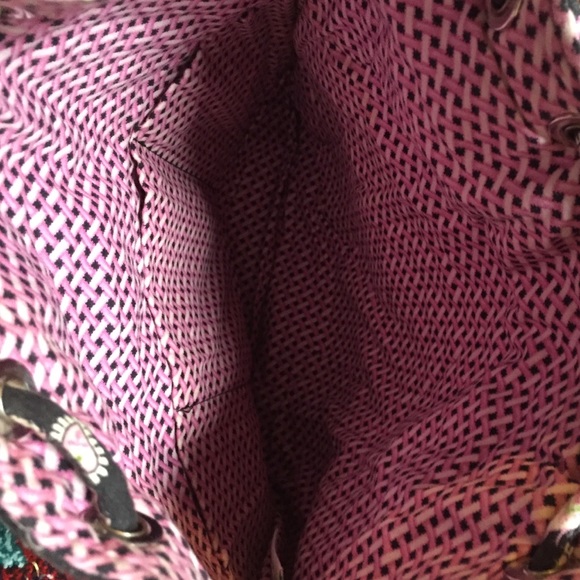 Vera Bradley Pink Elephant Drawstring Backpack - Picture 2 of 3