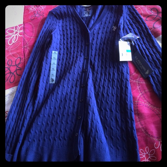 NWT! U.S. Polo ASSN. elegant, comfy blue cardigan.