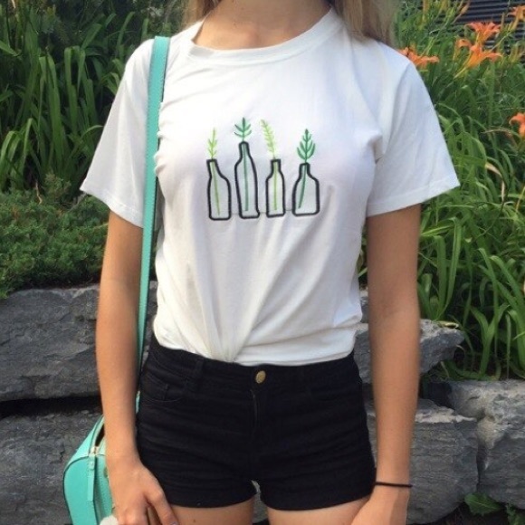 Bottled Plant Embroidered Shirt