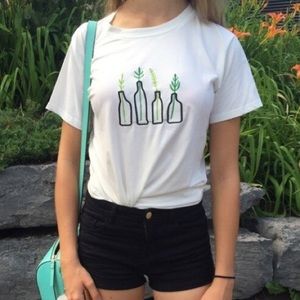 Bottled Plant Embroidered Shirt