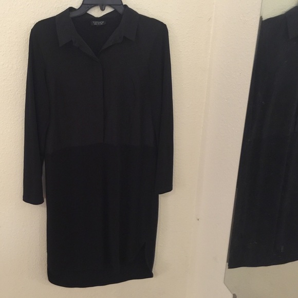 Topshop Knit Mix Shirt Dress