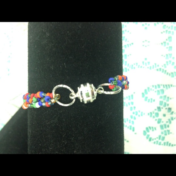 RAINBOW hand woven bracelet with magnetic clasp - Picture 2 of 2