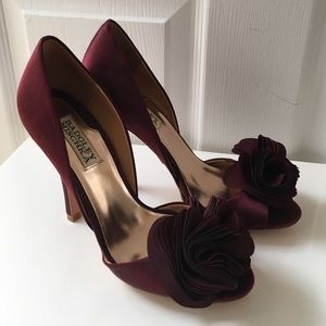 Badgley Mischka 'Blossom' Maroon d'Orsay Pumps