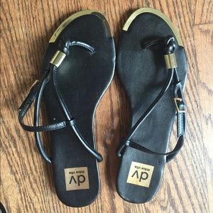 Dolce Vita Black Leather with Gold Details