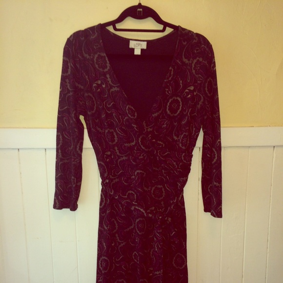 Ann Taylor LOFT paisley jersey wrap dress
