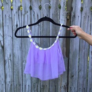 Lilac Bralette with Daisy Trim