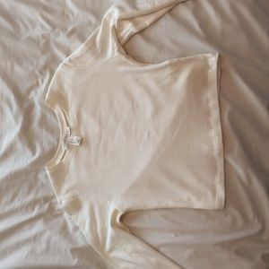 Off white long sleeve crop top