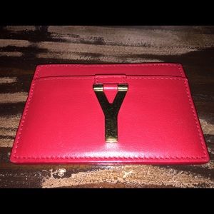 Gorgeous Saint Laurent red credit Card Case