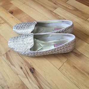 Isaac Mizrahi gold and cream flat/loafer. comfy!