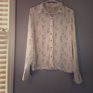 White button down blouse