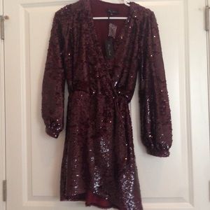 Deep purple sequined dress