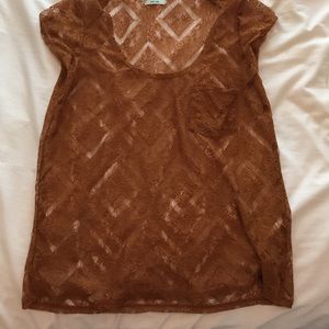 Brown lace top