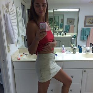 Athleta Khaki Mini Corduroy Skirt 6-8 M