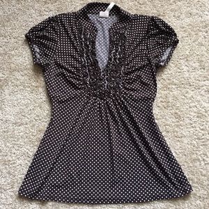 Brown polka dot blouse