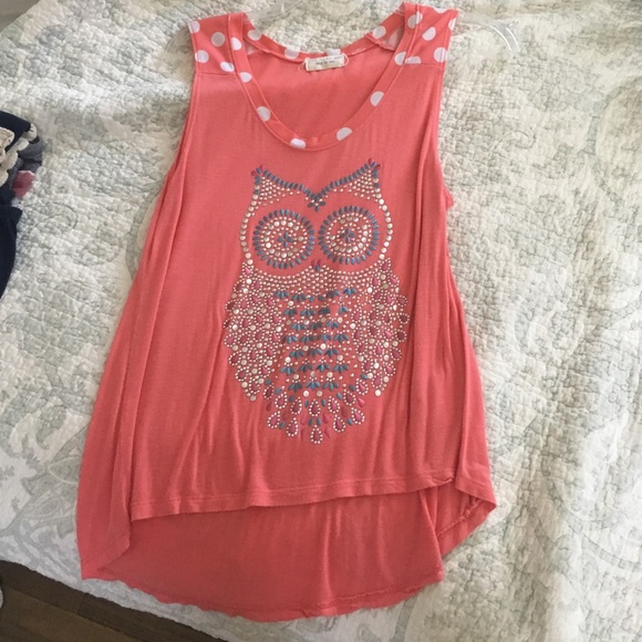 Sparkly owl tank top
