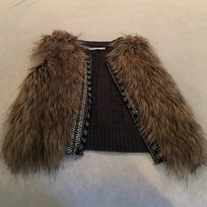 Girls miss me faux fur sweater vest