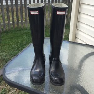 Black Glossy Hunter Boots