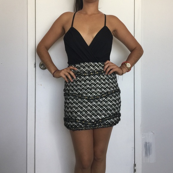 Hommage Black/White Mini Dress