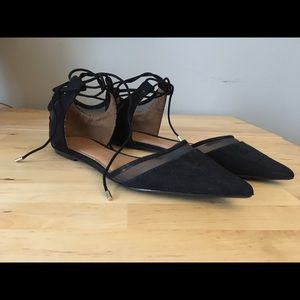 SZ:7 ZARA mesh insert pointed toe flats