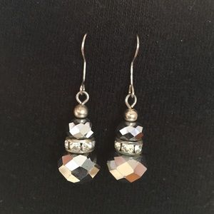 Diamond cut sparkle dangle earrings