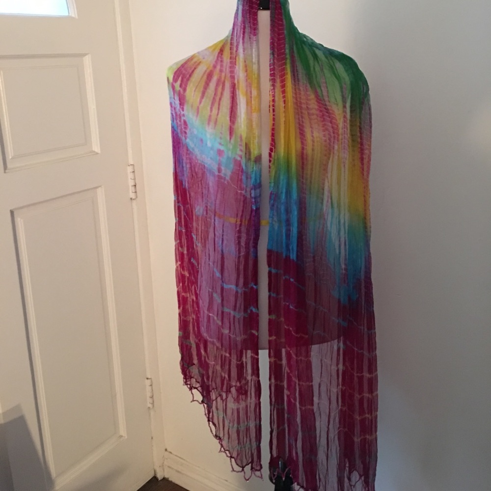 Multi color sheer scarf
