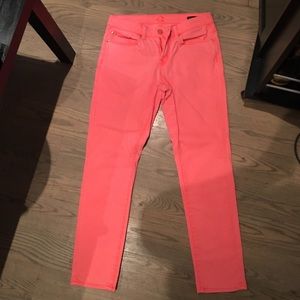 C Wonder bright pink skinny crop jeans