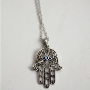 Silver hamsa necklace