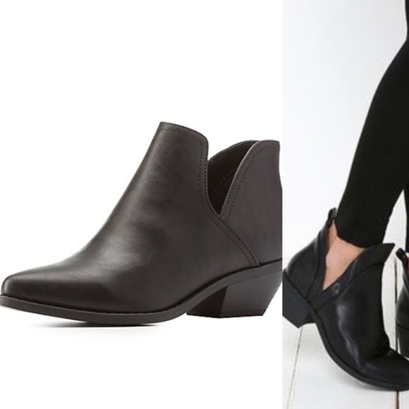 Black booties with side cut outs