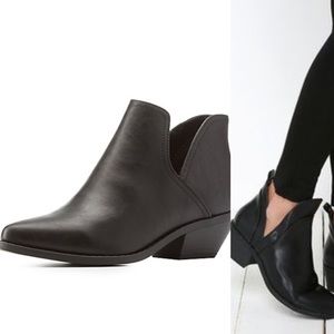 Black booties with side cut outs