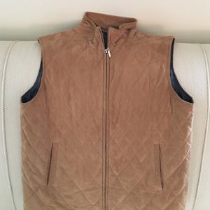 Sued women's quilted vest